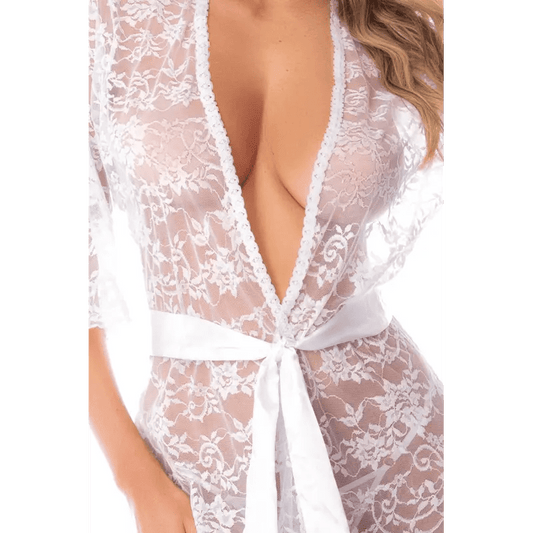 Nuisette-kimono-blanc-en-dentelle-florale-transparente-zoom-décolleté