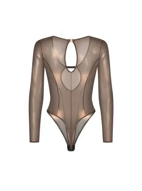 Body teddy sexy fine maille transparente reflet doré - Senslov