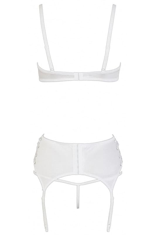 Lingerie sexy ouverte 3 pièces ouvert blanc - Cottelli Lingerie - Senslov
