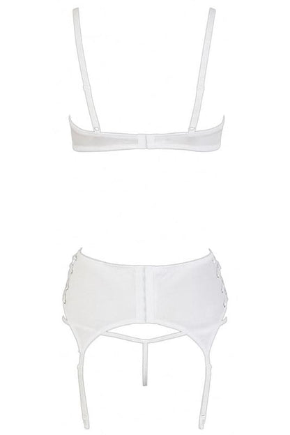 Lingerie sexy ouverte 3 pièces ouvert blanc - Cottelli Lingerie - Senslov