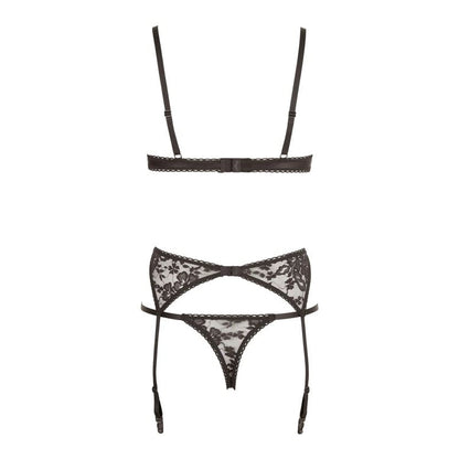 Ensemble Ouvert Sexy 3 Pièces - Dentelle Noire - Senslov