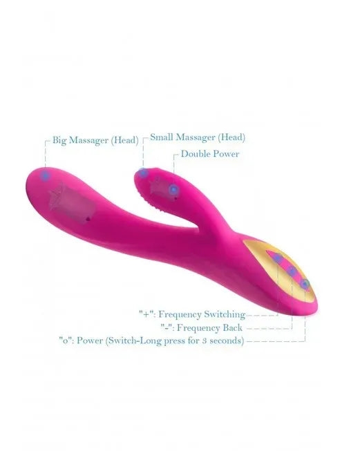 Notice des fonctions du vibromasseur rabbit ergot rose en silicone médical Plaisir Émoi