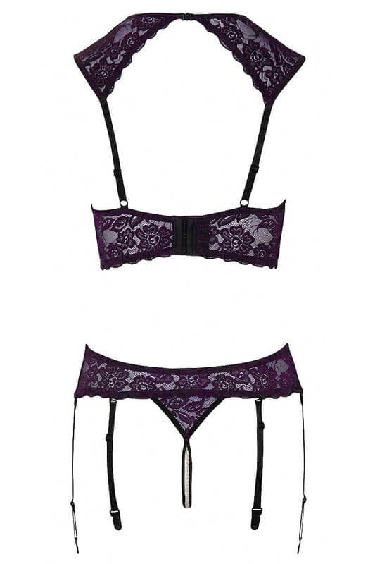 Ensemble lingerie ouverte violet - Cotelli Lingerie - Senslov