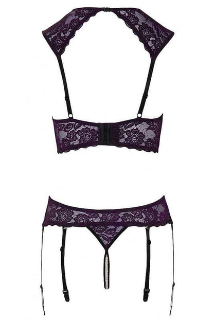 Ensemble lingerie ouverte violet - Cotelli Lingerie - Senslov