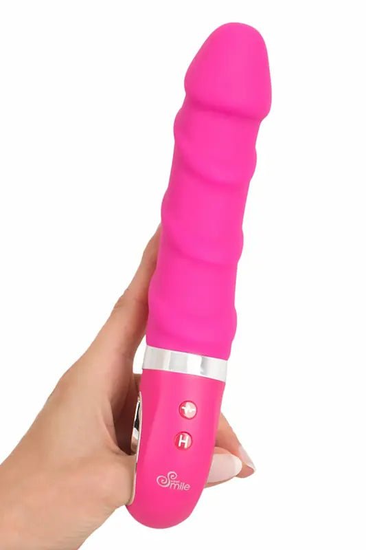 Vibromasseur-chauffant-nervuré-anal-et-vaginal-rose(4)