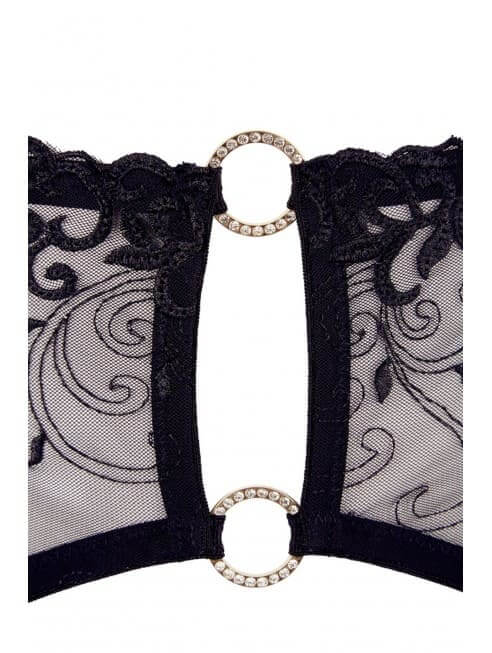 ensemble sexy ouvert noir porte jarretelle inclus - Senslov