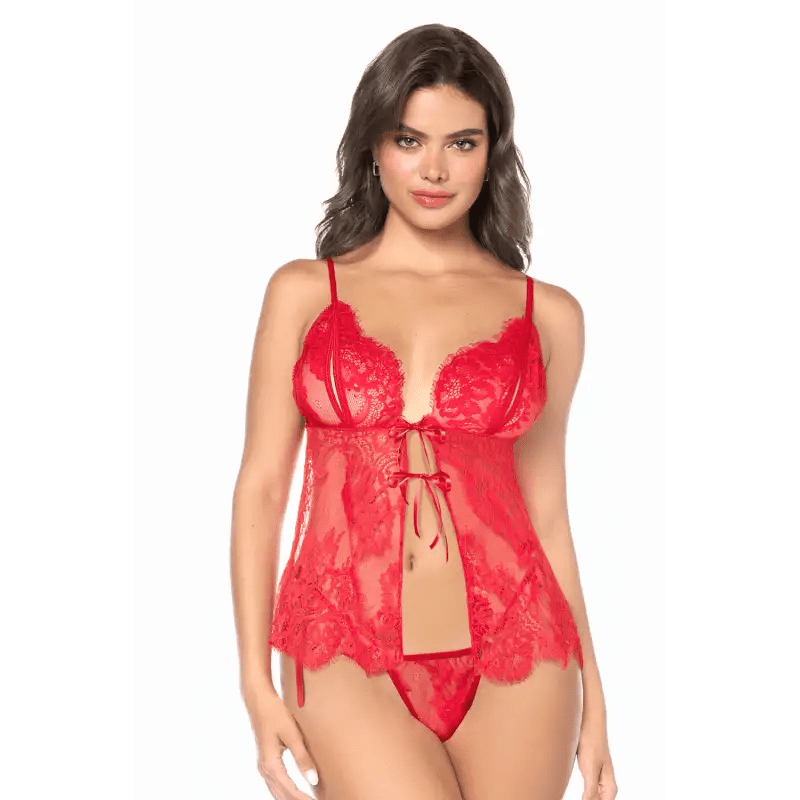 Nuisette babydoll Mapalé espiègle avec string à nouer - Senslov