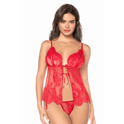 Nuisette babydoll Mapalé espiègle avec string à nouer - Senslov