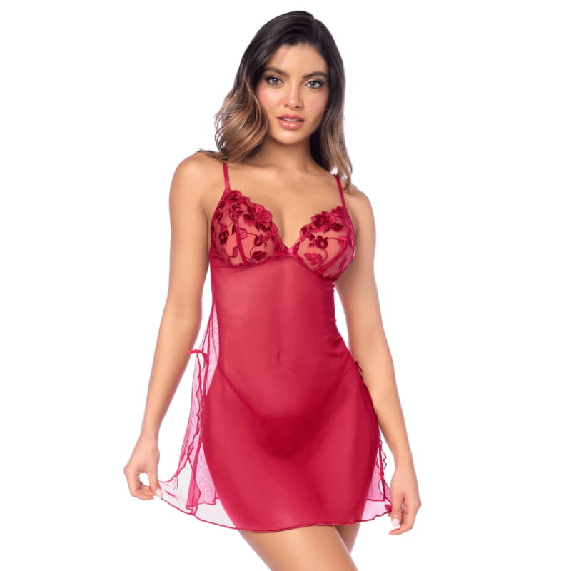 Nuisette Babydoll Mapalé Romantique Avec String - Senslov