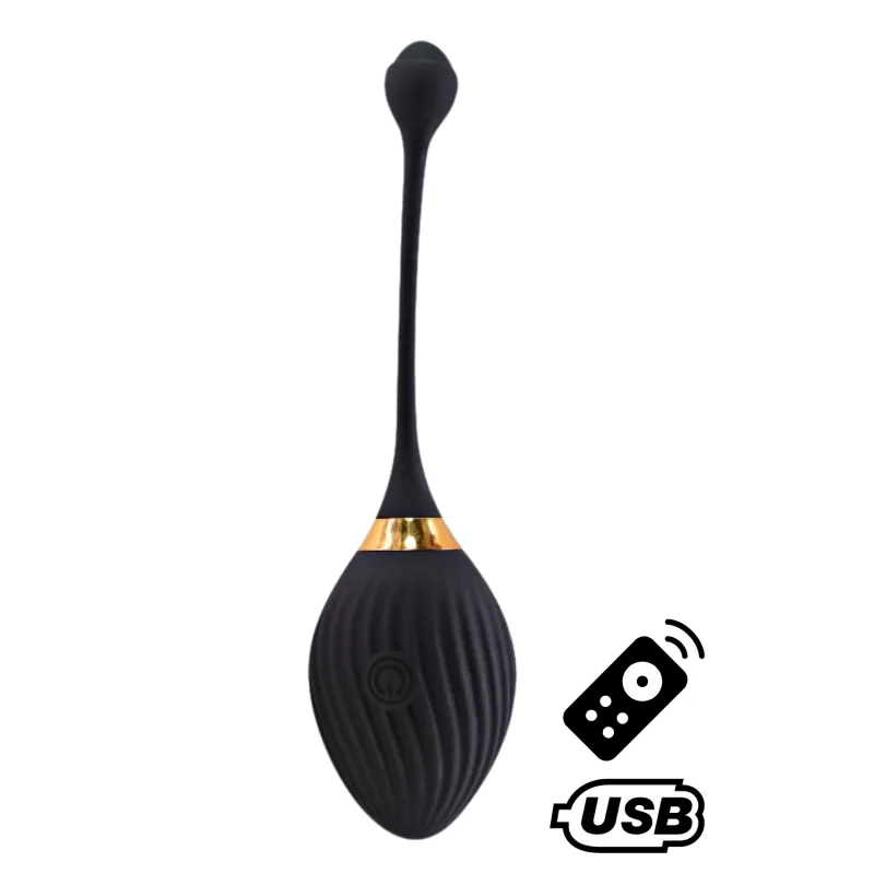 Oeuf Vibrant Télécommandé noir WAVE en silicone et ABS