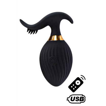 Oeuf Vibrant USB noir WAVE + avec stimulateur clitoridien