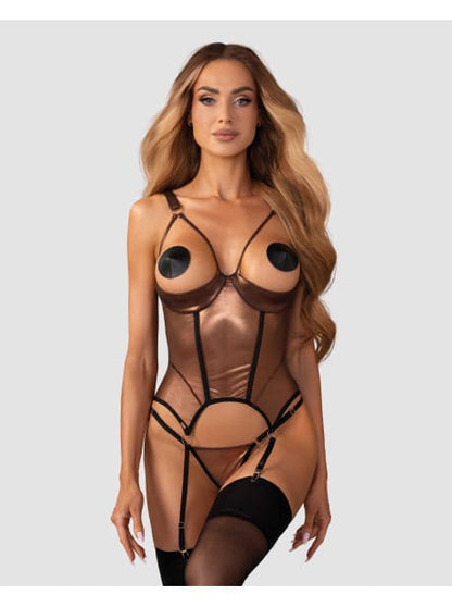 Ensemble Lingerie Sexy Corset et String Ouverts - Senslov