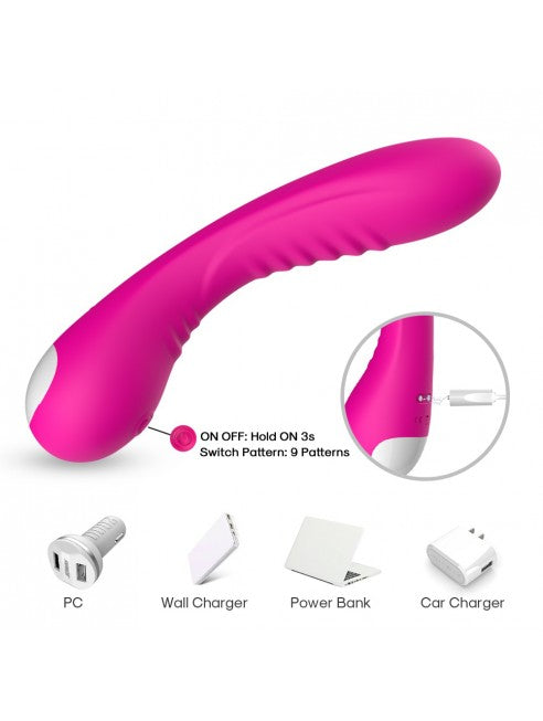 Vibromasseur courbé câble de recharge USB fourni