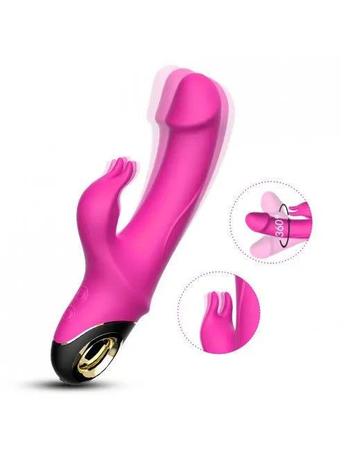 Vibromasseur rabbit puissant fonction rotation 360 degres pour point G