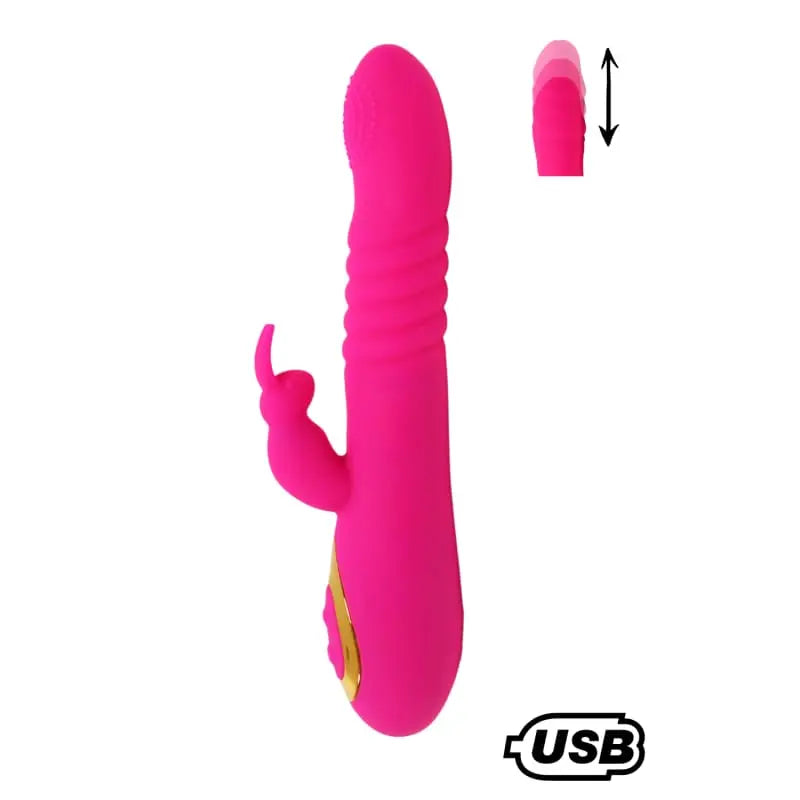 Vibromasseur Rabbit Va-et-vient rose double stimulation clitoris et point G
