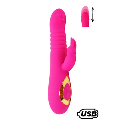 Vibromasseur Rabbit Va-et-vient TWIST 2 rose en silicone