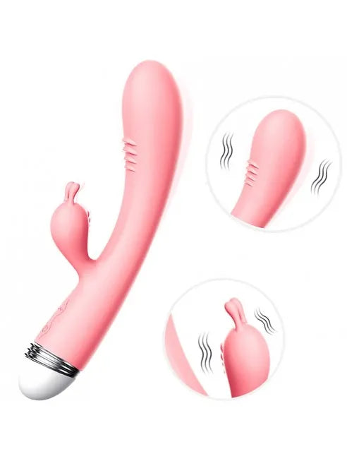 Vibromasseur rabbit vintage avec stries sur le dessus pour stimulation ciblée
