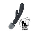 Vibromasseur Rabbit Wand Noir USB 2 en 1 Triple Lover