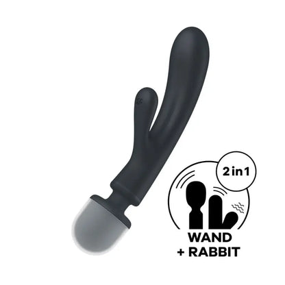 Vibromasseur Rabbit Wand 2 en 1 en silicone doux