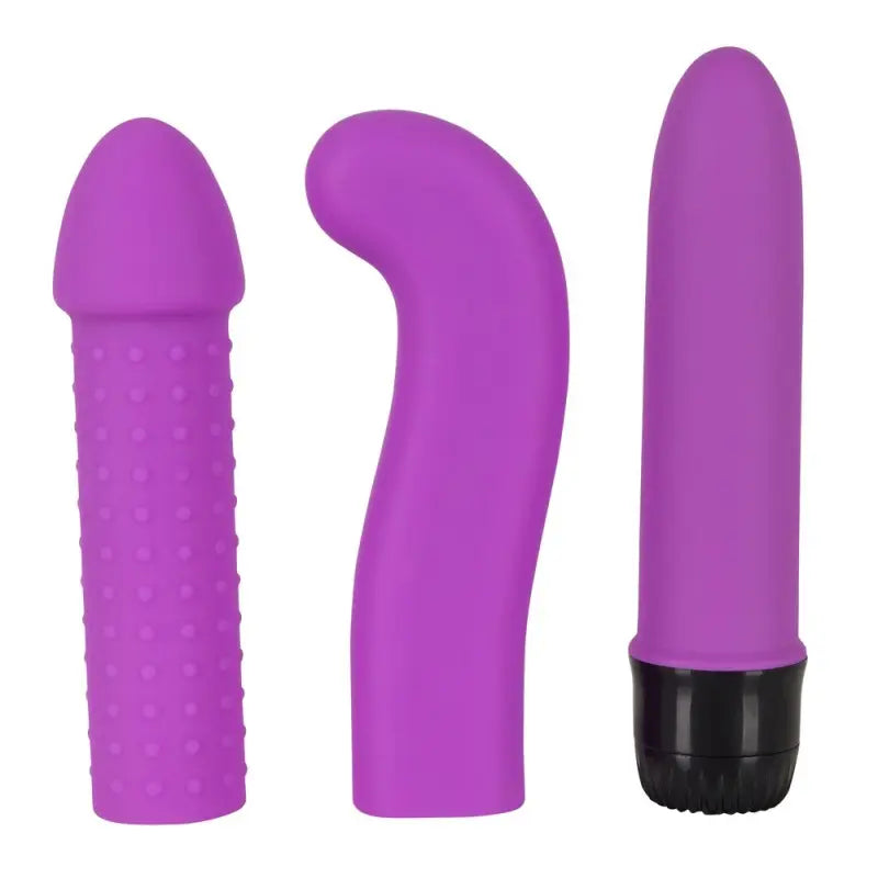 zoom des trois accessoires du vibromasseur sex machine noire
