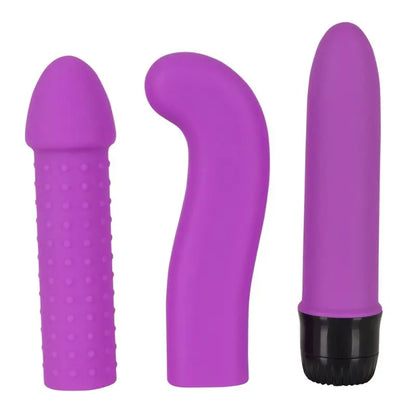 zoom des trois accessoires du vibromasseur sex machine noire